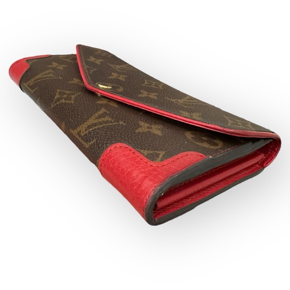 LOUIS VUITTON Monogram Portefeuille Sarah Retiro Long Bifold Wallet, Red - Picture 10 of 15